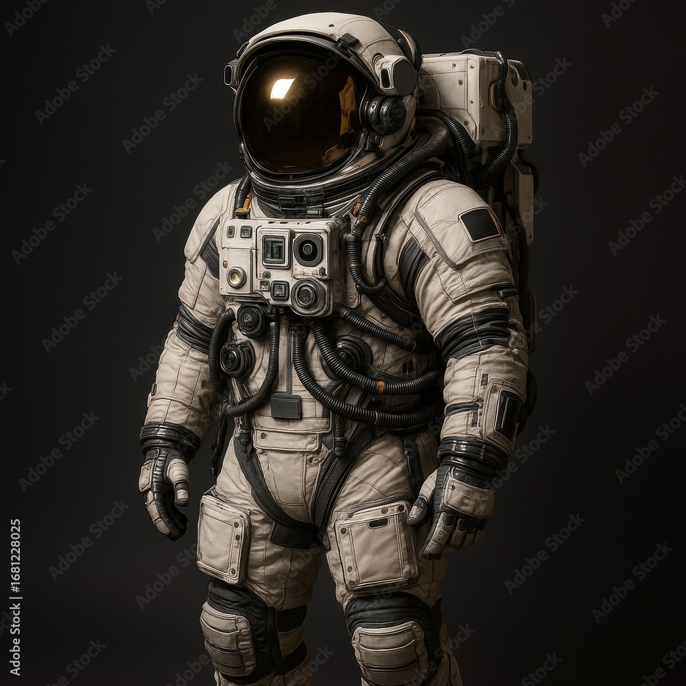 Fototapeta premium Advanced Astronaut Suit for Deep Space Exploration with High-Tech Life Support Systems