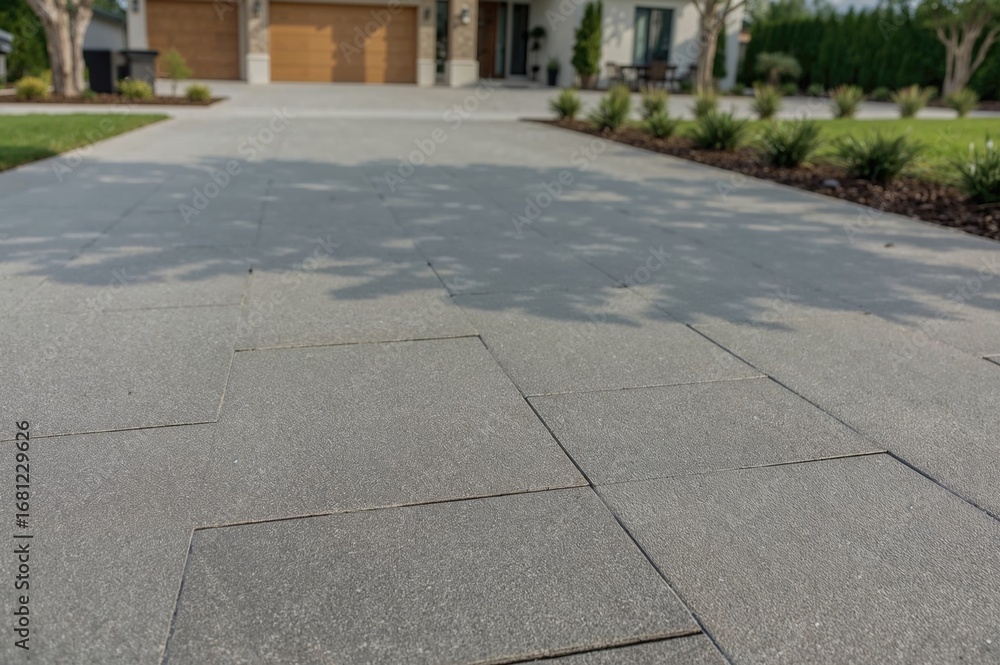 Obraz premium Elegant Gray Paving Stones Arranged in a Slanted Herringbone Design