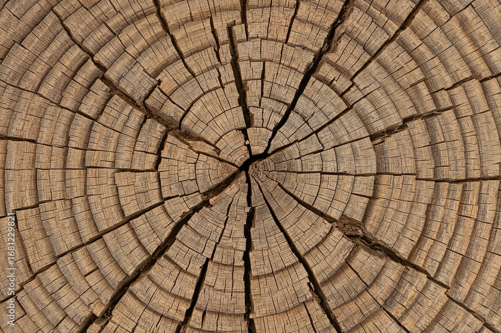 Fototapeta premium Surface pattern of a desiccated tree log