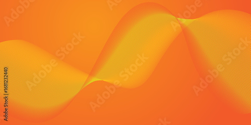 Vibrant orange gradient with flowing yellow wave pattern