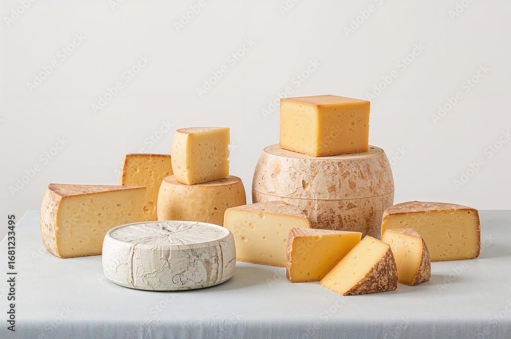 Fototapeta premium Chart Showing Different Types of Traditional Manchego Cheeses