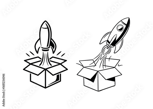 vector illustration of a cartoon rocket