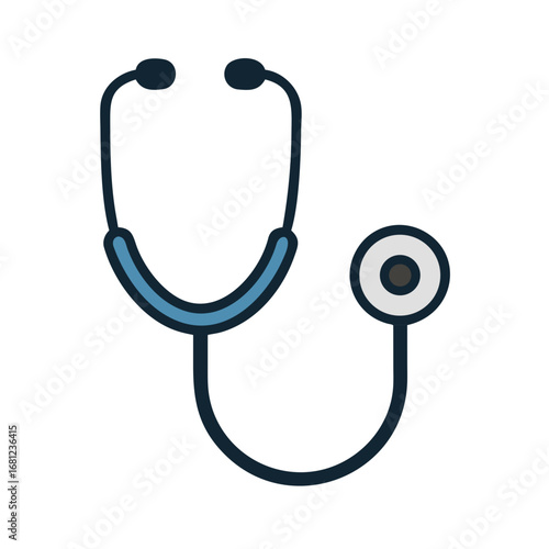Professional stethoscope icon symbolizing healthcare, medical diagnosis, and patient care for modern clinics