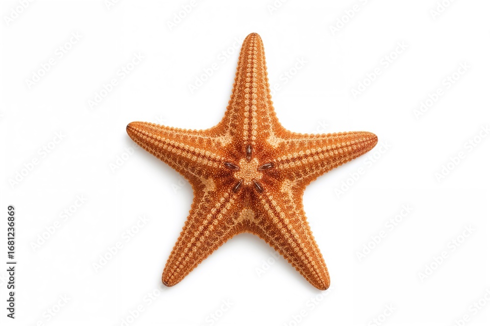 Starfish outlined against a white backdrop