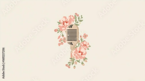 Blooming Retro Microphone