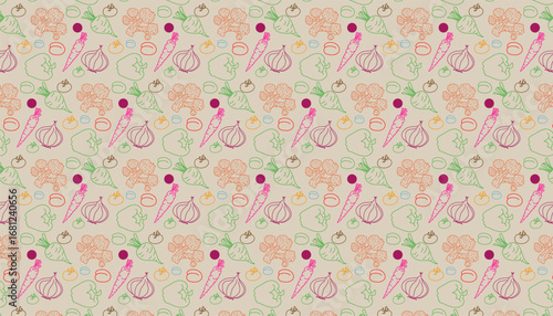 Pastel Floral Seamless Pattern with Decorative Vintage Botanical Design