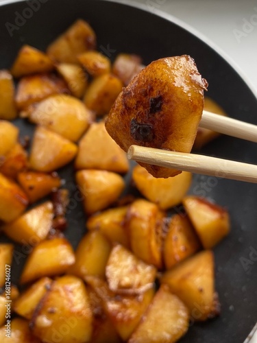 fried chicken legs with potatoes