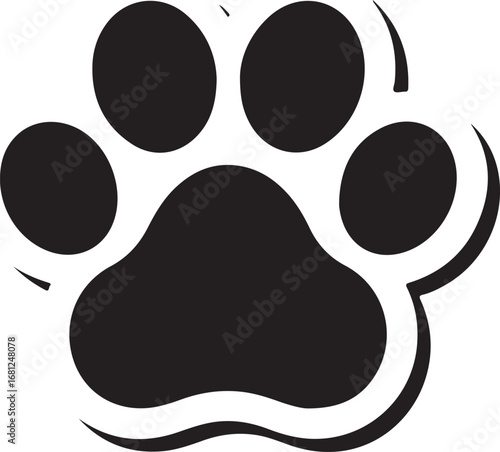 Dog paw and bone stroke seamless pattern