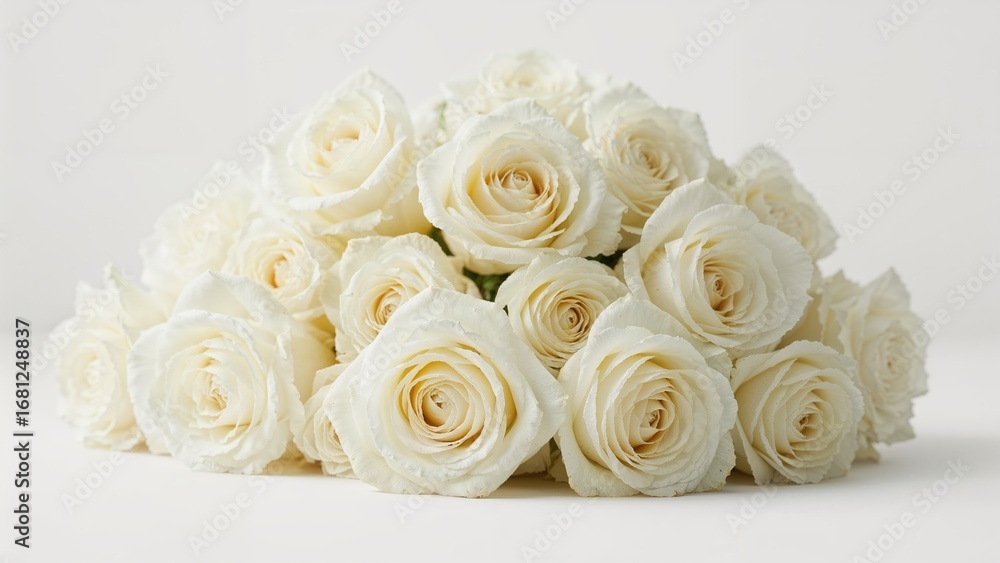Obraz premium White roses against a pale backdrop