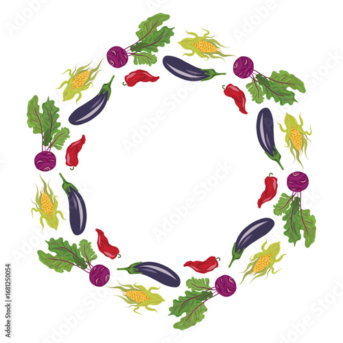 Vegetable Wreath, Harvest Wreath Frame, Farm Wreath illustration