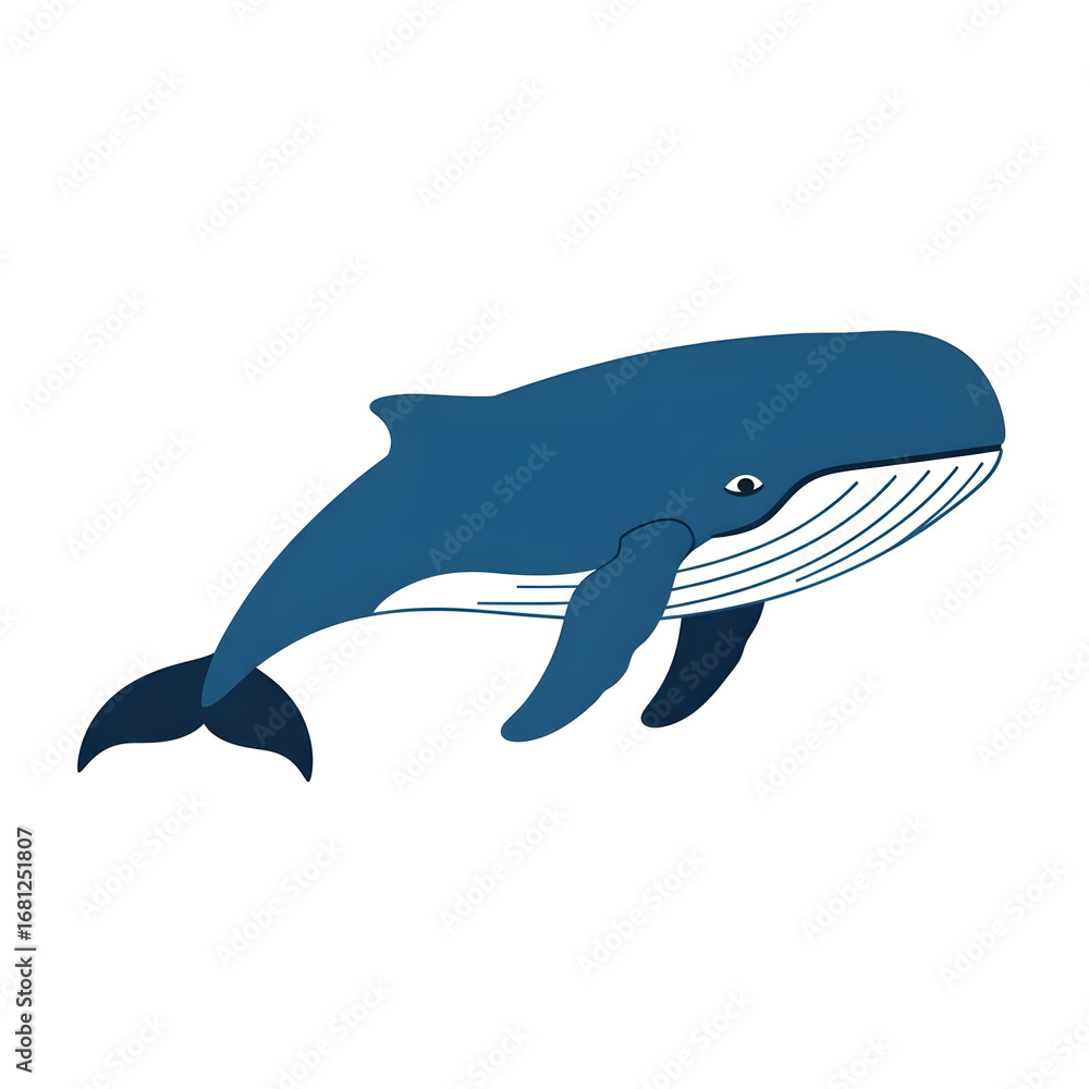 Fototapeta premium Majestic blue whale gracefully swims through ocean depths, symbolizing marine life and nature's wonder
