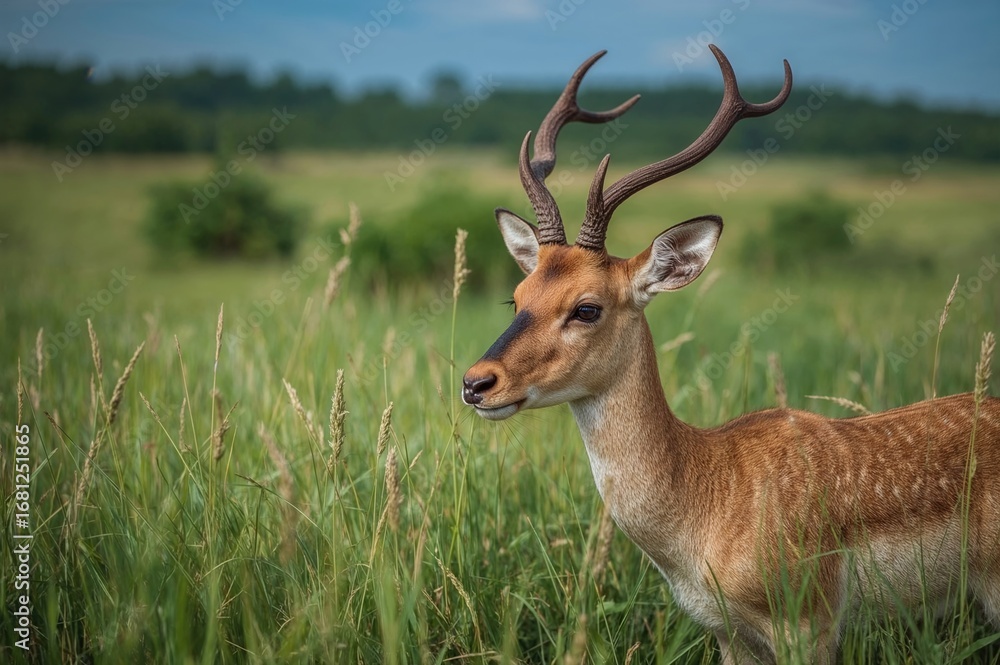 Obraz premium Saiga tatarica included in the Red Book, Black Lands Wildlife Reserve, Kalmykia area, Russia