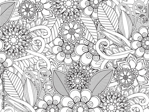 Flower coloring for relaxation for adults and kids and kdp 