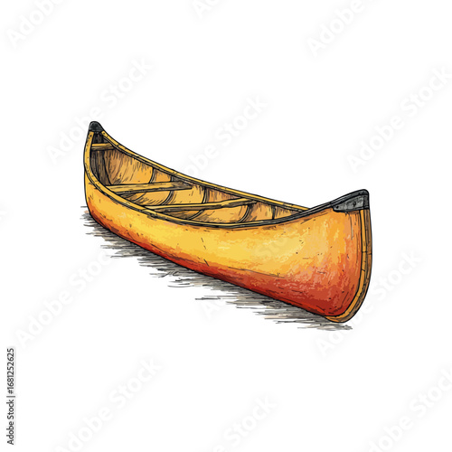 canoe hand drawn illustration