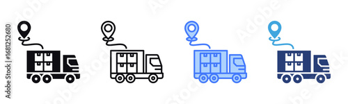 Shipment Tracking icon sheet multiple style collection