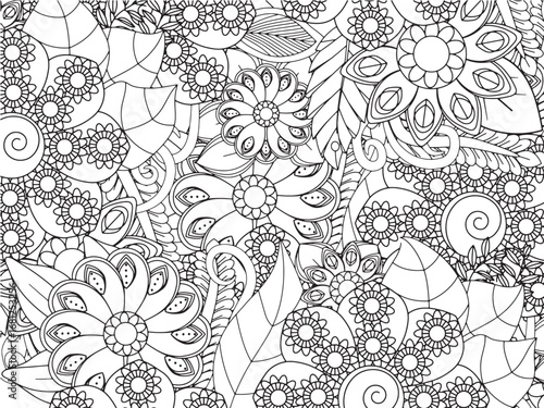 Flower coloring for relaxation for adults and kids and kdp 