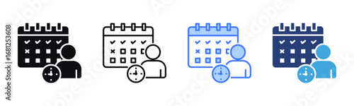 Attendance Tracking icon sheet multiple style collection