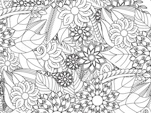 Flower coloring for relaxation for adults and kids and kdp 