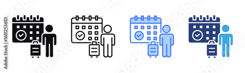 Leave Management icon sheet multiple style collection