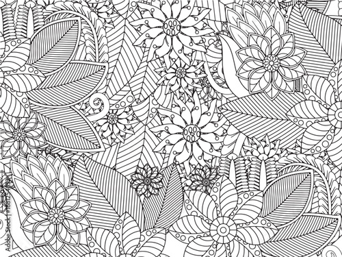 Flower coloring for relaxation for adults and kids and kdp 