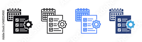 Production Schedule icon sheet multiple style collection