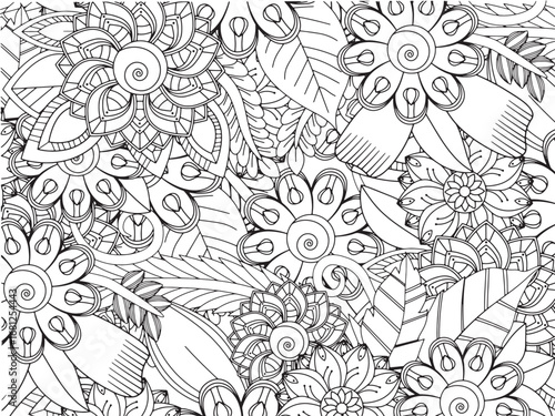 Coloring flowers and leaves for adults and kids 