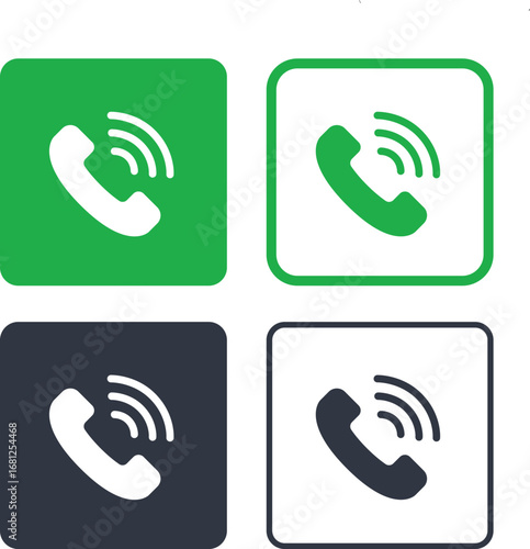 phone icon vector illustration, Colorful Phone Call Icons

