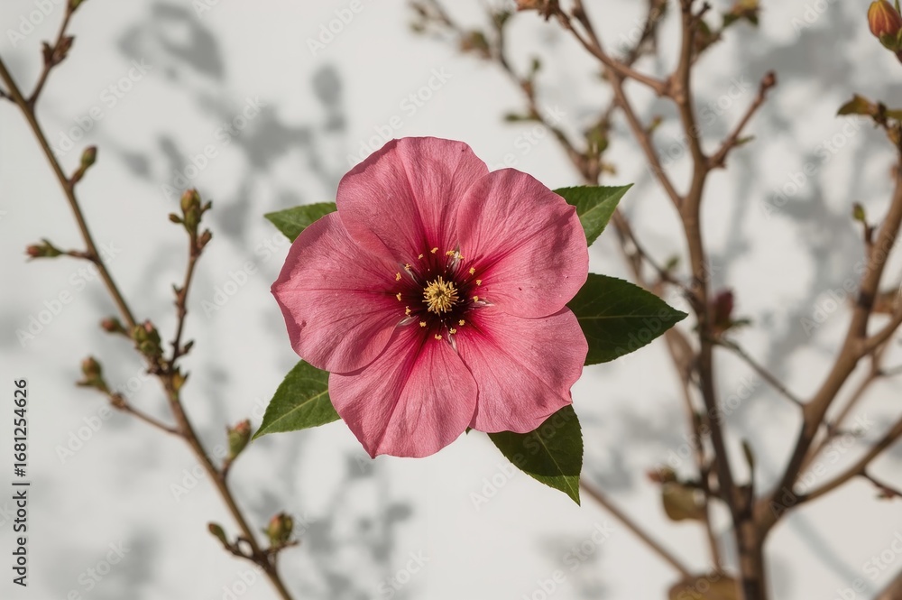 Obraz premium Pink Adenium Blossom in a Sunny Setting