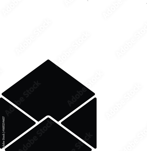 black envelope isolated on white, Simple Envelope Icon, Mail and Messaging Symbol

, 