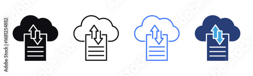 Cloud Backup icon sheet multiple style collection