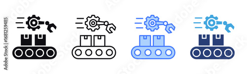 Assembly Line icon sheet multiple style collection
