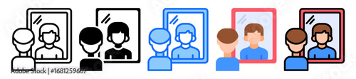 Self Reflection icon Multi Style Vector Illustration