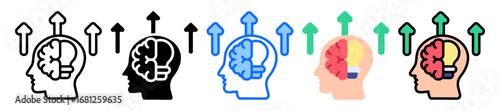 Innovation Mindset icon Multi Style Vector Illustration