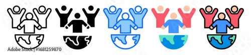 Diversity Inclusion icon Multi Style Vector Illustration