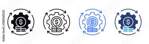 Money Flow icon sheet multiple style collection