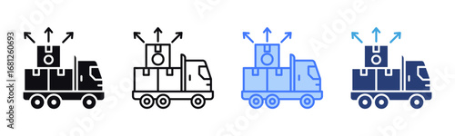 Distribution icon sheet multiple style collection