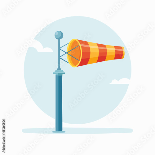 Colorful Cartoon Wind Vane Illustration