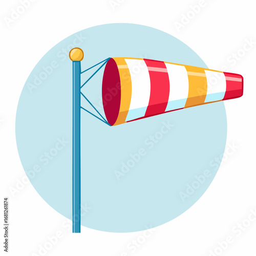 Colorful Striped Windsock Icon