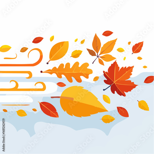 Autumn Leaves Floating In Wind