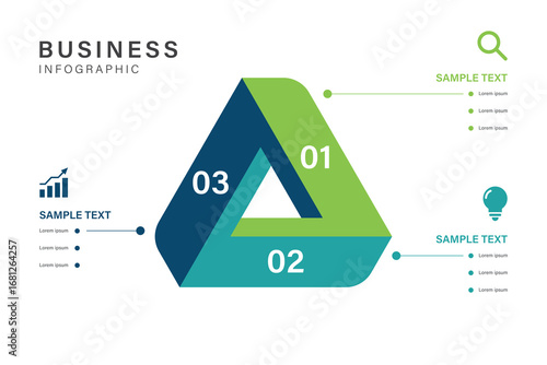 Penrose Triangle Infographic with 3 Steps for Business Strategy