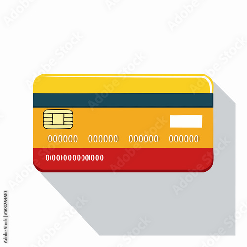 Modern credit card design for secure online payments and financial transactions, a symbol of digital banking, shopping, and e-commerce, originally created as a scalable vector graphic