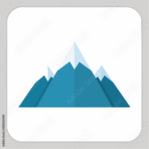 Majestic mountain range with snow-capped peaks in cool blue tones, evoking serenity and adventure, perfect for travel blogs, nature-themed websites, or outdoor adventure campaigns