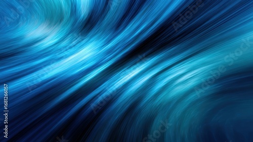 Flowing Abstract Blue Water Waves Motion Blur Background Texture Close Up Shot Modern Art