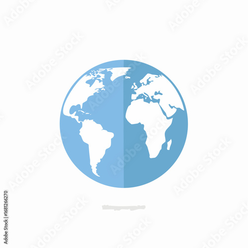 Global connection concept with a flat design of the world globe, ideal for illustrating worldwide business, international relations, or environmental awareness with this modern and clean design