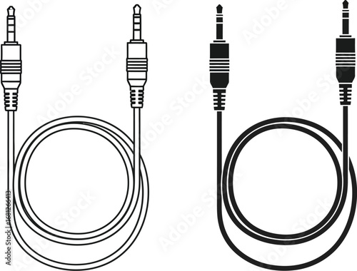 Audio jack cable vector illustration for sound connectivity use
