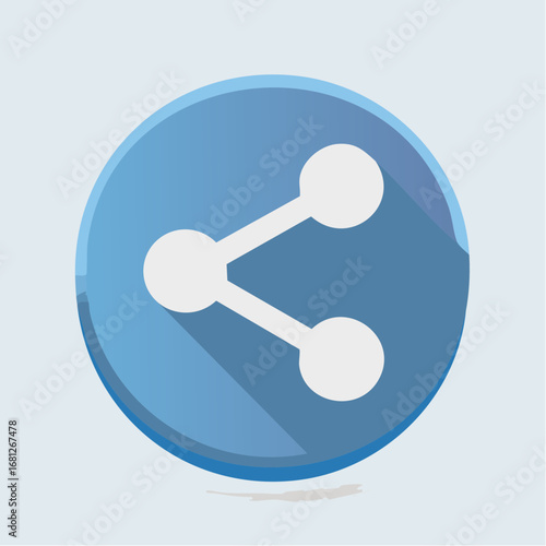 Engaging blue share button for social media promotion, spreading brand awareness, connecting people online, sharing ideas in a modern, dynamic design, originally a scalable vector graphic