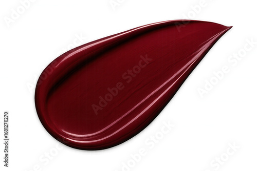 Vibrant red lipstick smearing across transparent surface, highlighting sensual makeup texture and dramatic cosmetic aesthetic