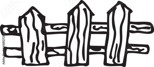 Simple hand-drawn picket fence illustration