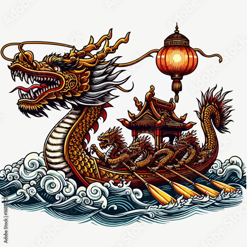 vector illustration of dragon boat