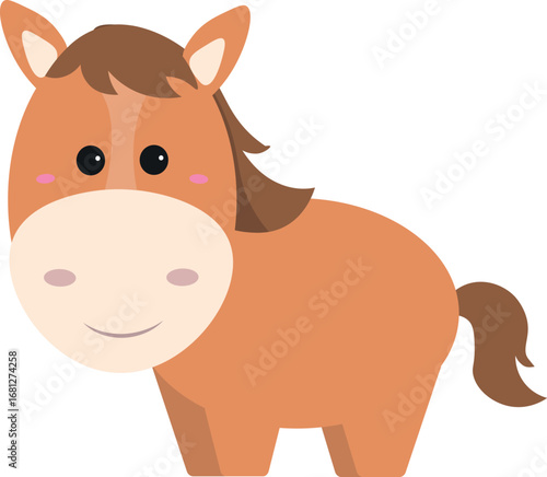  Horse in cartoon style. vector illustration